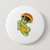 Schildpad met Shell als Skydiver Ronde Button 7,6 Cm (Voorkant)