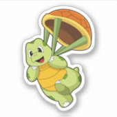 Schildpad met Shell als Skydiver Sticker (Voorkant)