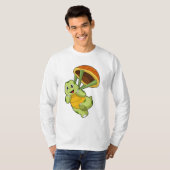 Schildpad met Shell als Skydiver T-shirt (Voorkant volledig)