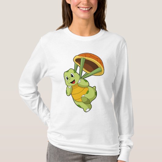 Schildpad met Shell als Skydiver T-shirt (Voorkant)