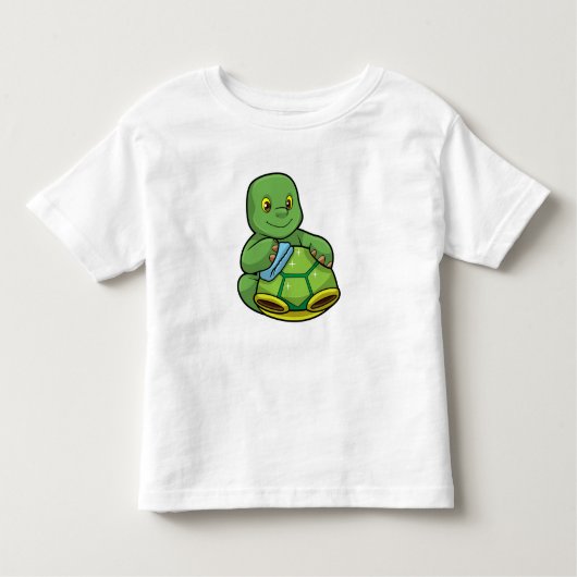 Schildpad met Shell & Cleaning rag Kinder Shirts (Voorkant)