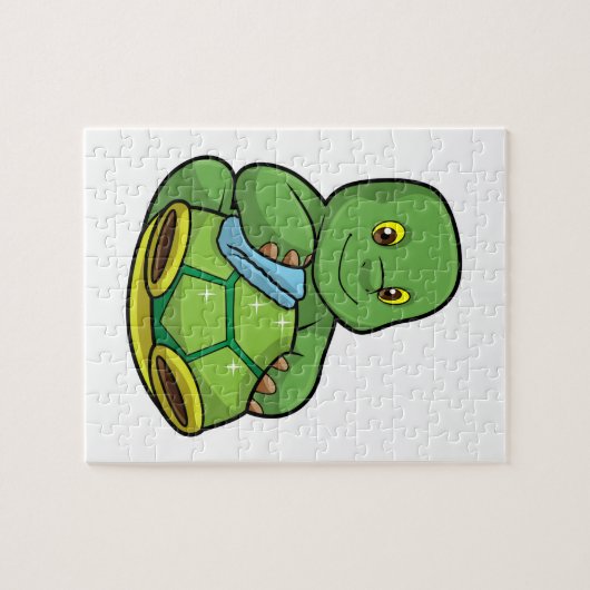 Schildpad met Shell & Cleaning rag Legpuzzel (Horizontaal)