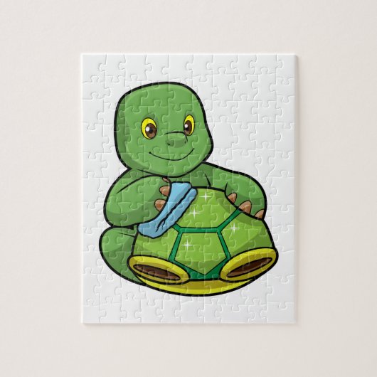 Schildpad met Shell & Cleaning rag Legpuzzel (Verticaal)