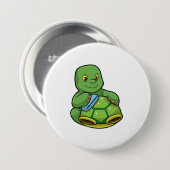 Schildpad met Shell & Cleaning rag Ronde Button 7,6 Cm (Voorkant /achterkant)