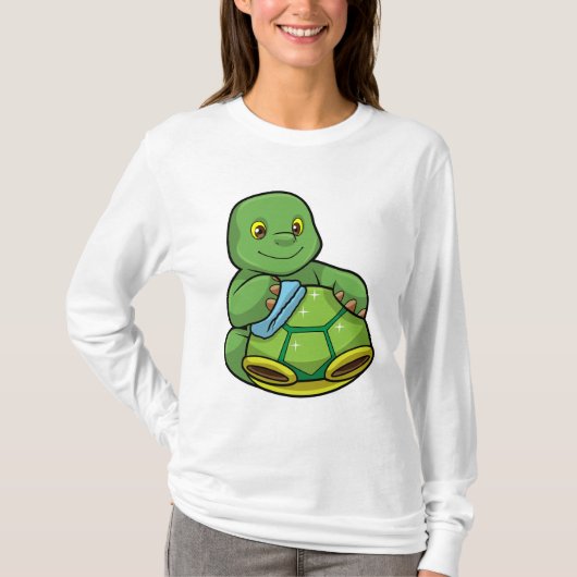 Schildpad met Shell & Cleaning rag T-shirt (Voorkant)