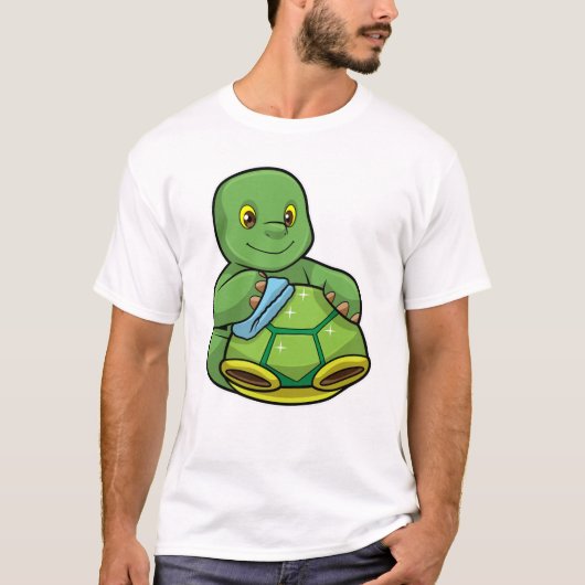 Schildpad met Shell & Cleaning rag T-shirt (Voorkant)