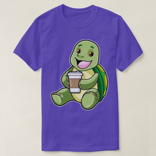 Schildpad met Shell Koffie om te gaan T-shirt (Design voorkant)