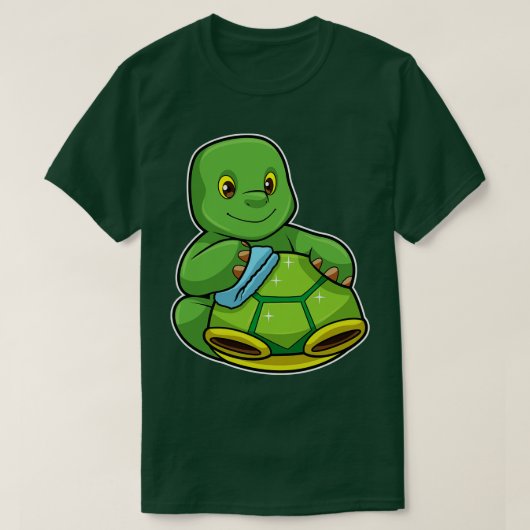 Schildpad met Shell Reinigingslap T-shirt (Design voorkant)