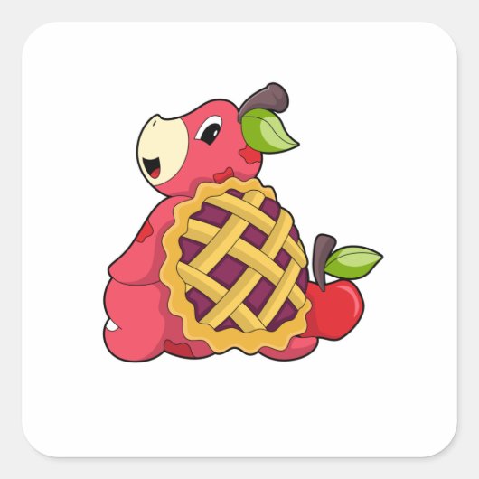 Schildpad met Shell Vierkante Sticker (Voorkant)