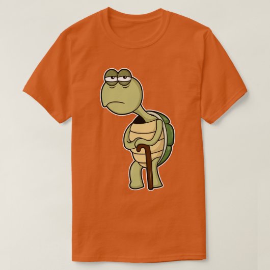 Schildpad met Shell Walking stick T-shirt (Design voorkant)