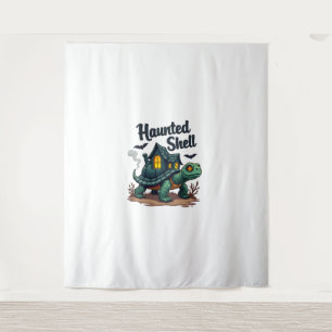 Schildpad met spookachtige schelp wandkleed