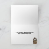 Schildpad met tanden vast op rugaanmoediging feestdagen kaart (Binnen)