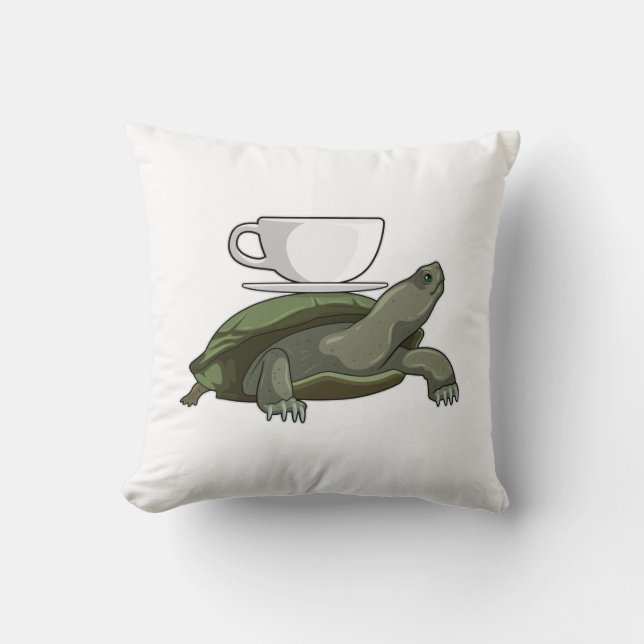 Schildpad met Teacup Kussen (Voorkant)