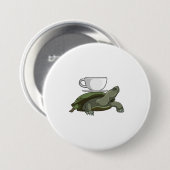 Schildpad met Teacup Ronde Button 7,6 Cm (Voorkant /achterkant)