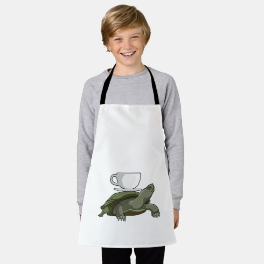 Schildpad met Teacup Schort (Gedragen)