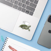 Schildpad met Teacup Sticker (Laptop met iPhone)