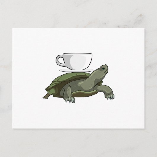 Schildpad met Theekop Briefkaart (Voorkant)