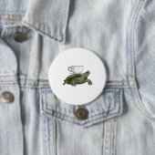 Schildpad met Theekopje Ronde Button 7,6 Cm (In situ)