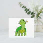 schildpad met ventilator briefkaart (Staand voorkant)