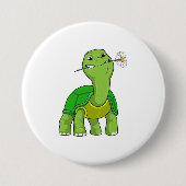 schildpad met ventilator ronde button 7,6 cm (Voorkant)