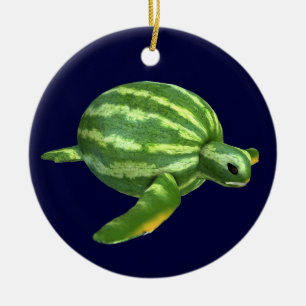 Schildpad met watermeloenen keramisch ornament