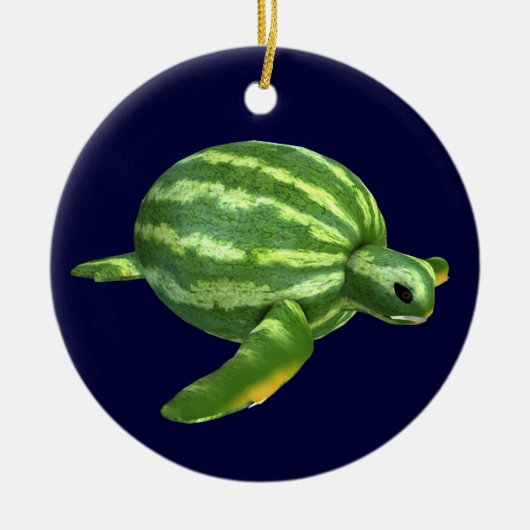 Schildpad met watermeloenen keramisch ornament (Voorkant)
