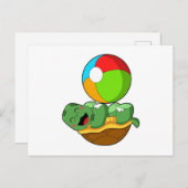 Schildpad met waterpolo briefkaart (Voorkant / Achterkant)