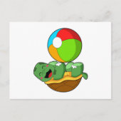 Schildpad met Waterpolo Briefkaart (Voorkant)
