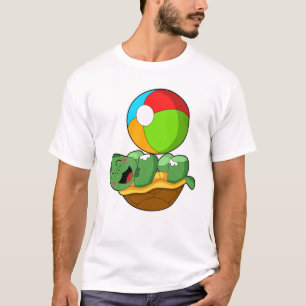 Schildpad met waterpolo t-shirt