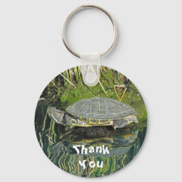 Schildpad met waterreflectie Wildleven Dank je Sleutelhanger
