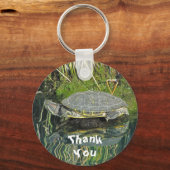 Schildpad met waterreflectie Wildleven Dank je Sleutelhanger (Voorkant)