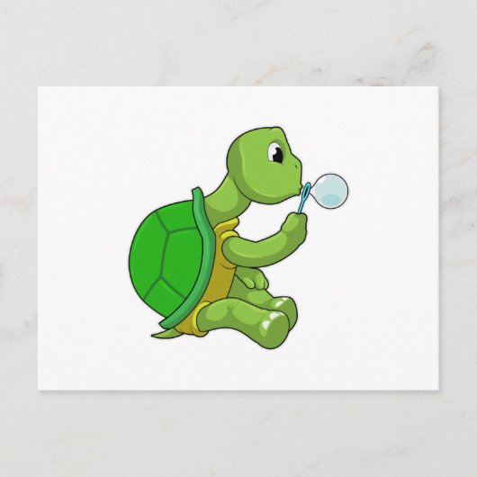 Schildpad met zeepbellen briefkaart (Voorkant)