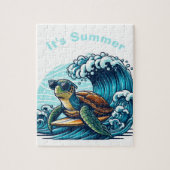 Schildpad met zonnebril Surfing Puzzel (Verticaal)