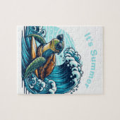 Schildpad met zonnebril Surfing Puzzel Legpuzzel (Horizontaal)