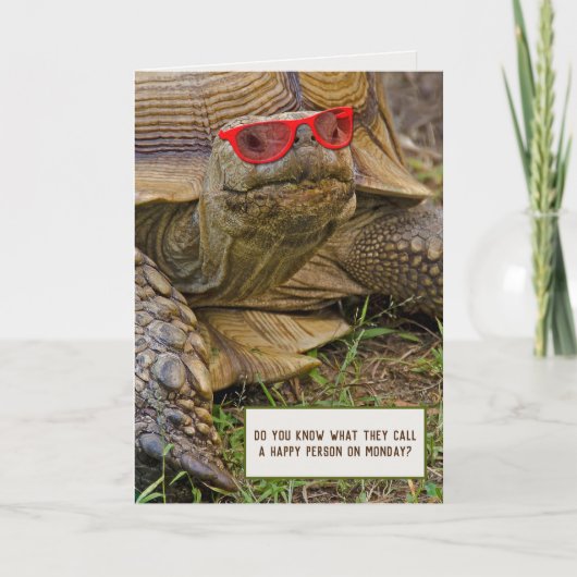 schildpad met zonnebril voor pensionering kaart (Voorkant)
