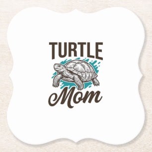 Schildpad Moeder Vintage Gravure Vector Design_1 Kartonnen Onderzetters