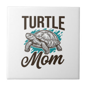 Schildpad Moeder Vintage Gravure Vector Design_1 Tegeltje