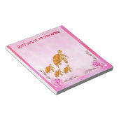 Schildpad Moederlijke Liefde Gepersonaliseerd Roze Notitieblok (Schuin)