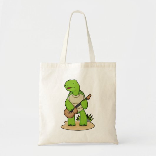 Schildpad Muzikant Gitaar Muziek Tote Bag (Voorkant)