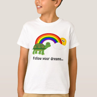 Schildpad na regenboog volgt je dromen t-shirt