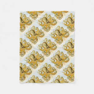 Schildpad Nautical Octopus Kraken Squid Fleece Deken