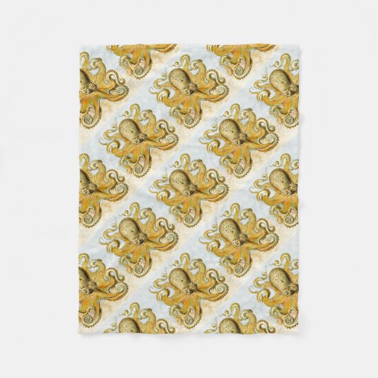 Schildpad Nautical Octopus Kraken Squid Fleece Deken (Voorkant)