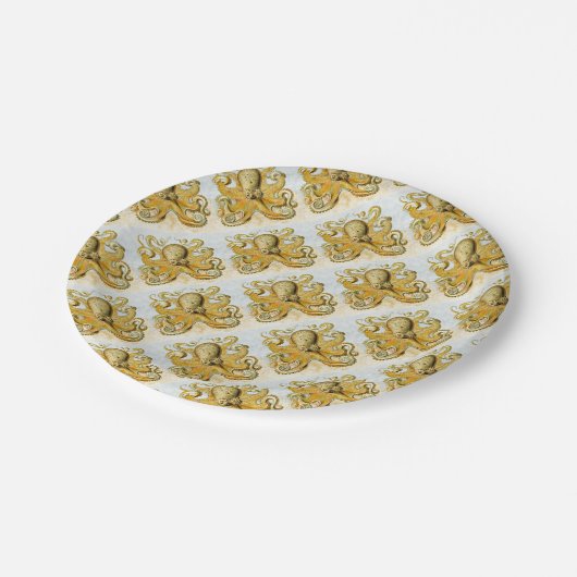 Schildpad Nautical Octopus Kraken Squid Papieren Bordje (Gekanteld)