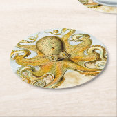 Schildpad Nautical Octopus Kraken Squid Ronde Kartonnen Onderzetter (Gebogen)