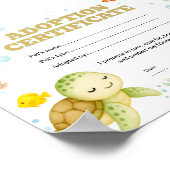 Schildpad neem een huisdier certificaat bewerkbaar poster (Hoek)
