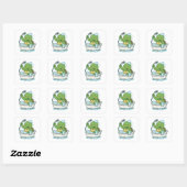 Schildpad neemt een bad  vierkante sticker (Vel)