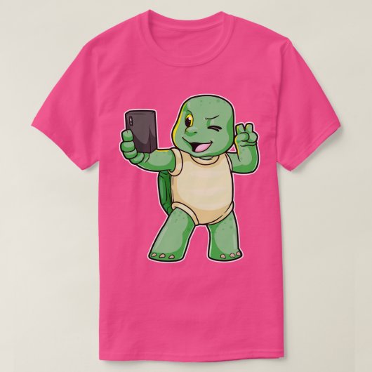 Schildpad neemt een Selfie 1 T-shirt (Design voorkant)
