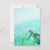 Schildpad Oceaan Strand Kunst Trouwtafel Nummer Kaart (Achterkant)