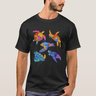 Schildpad Ocean Animal Graphic Blauwe Waterschildp T-shirt