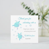 Schildpad Onder De Zee Aangepaste Dank Je Wel Bedankkaart (Staand voorkant)